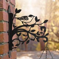 Black Cap Iron Hanging Basket Bracket Outside