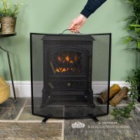 “Rowscroft” Black Curved Custom Fire Screen to Scale “Rowscroft” Black Curved Custom Fire Screen to Scale