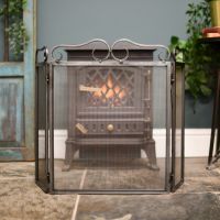 Steel fire guard in living room