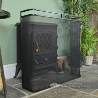 Black Railed Single Panel Fire Guard Black Railed Single Panel Fire Guard