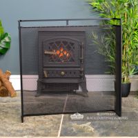 Double Railed Single Panel Fire Guard Finished in Black Double Railed Single Panel Fire Guard Finished in Black