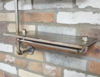 Bottom Shelf of Urban Industrial Pipe Shelving Unit 