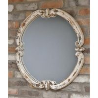 Mounted Circular Rustic Wooden Mirror