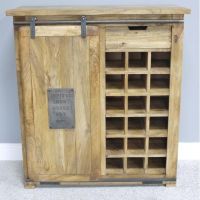 Solid Mango Wood Wine Cabinet