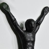 Close up of head and arms of man 