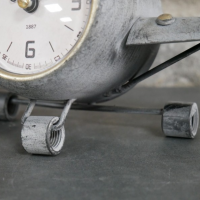 Rustic Grey Aeroplane Clock - Close Up of Base