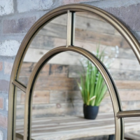 Close up of Gold Metal Arch Mirror  Close up of Gold Metal Arch Mirror