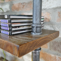 Close up of pipe and shelving