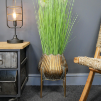 Antique Gold Bulb Indoor Planter in Situ 