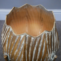 Close up of Antique Gold Bulb Indoor Planter