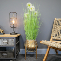 Antique Gold Bulb Indoor Planter