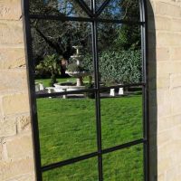 Close up of Arched Garden Mirror 