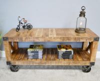 Industrial TV cabinet with Wheels in Situ