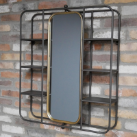 Industrial Wall Unit with Mirror on Wall 