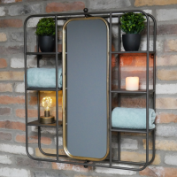 Industrial Wall Unit with Mirror 