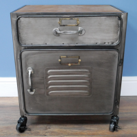 Industrial Metal Bedside Cabinet in Situ