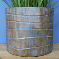 Close up of Antique Gold Indoor Planter