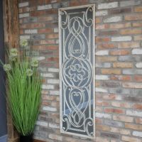 Rustic Cream Scroll Mirror on Wall 