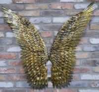 Antique Gold Angel Wings on Wall 