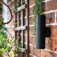 Side view of Black Spotlight Cylinder Wall Light 