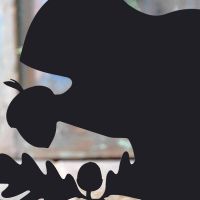 Close-up of the Black Finish on the Squirrel Iron Door Stop Close-up of the Black Finish on the Squirrel Iron Door Stop