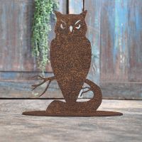 Owl Rustic Iron Door Stop in Front of a Rustic Blue Door Owl Rustic Iron Door Stop in Front of a Rustic Blue Door