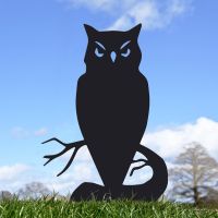 Black Owl Silhouette Ornament in the Garden
