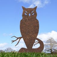 Rustic Owl Silhouette Ornament in the Garden