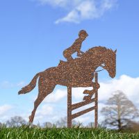  Show Jumping Rustic Garden Silhouette Ornament in the Garden