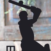 Close-up of the Black Finish on the Cricket Player Iron Door Stop