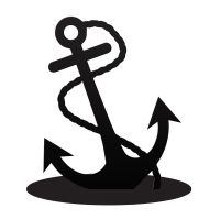 Anchor Silhouette Ornament in a Black Finish Anchor Silhouette Ornament in a Black Finish