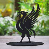 Black Liver Bird Silhouette Ornament Created From Steel