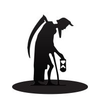 Old Father Time Door Stop Created Out of Iron Old Father Time Door Stop Created Out of Iron