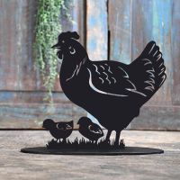 Hen & Chicks Door Stop Created Out of Iron