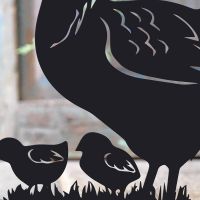 Close-up of the Black Finish on the Hen & Chicks Iron Door Stop