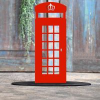 Red Telephone Box Door Stop Created Out of Iron