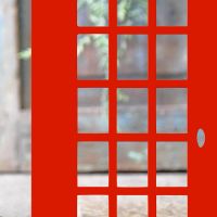 Close-up of the Finish on the Red Telephone Box Iron Door Stop