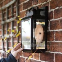 "Arlsbury House" Dark Bronze Traditional Wall Light with Copper Back Plate