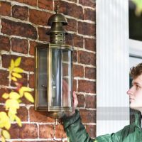 Elmslea Large Brass Half Wall Lantern Elmslea Large Brass Half Wall Lantern