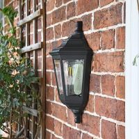 Traditional Black Flush-Fix Wall Lantern