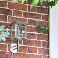 Stainless Steel Wall Lantern in Situ on Brick Wall