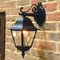 "Sheringham" Traditional Black Top Fix Wall Lantern Colour 