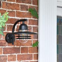 Modern Black Overhanging Wall Lantern