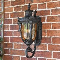 Antique Ornate Bronze Bottom-Fix Wall Lantern  Antique Ornate Bronze Bottom-Fix Wall Lantern