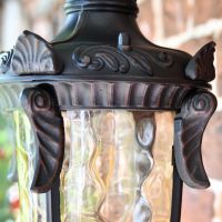 Close up of decorative detailing on lantern 