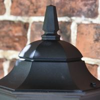 Large Bottom Fix Black Wall Lantern Upper Finial