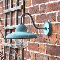 Side view of Verdigris Curved Wall Hanging Lantern