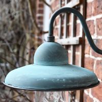 Side view of Verdigris Curved Wall Lantern 
