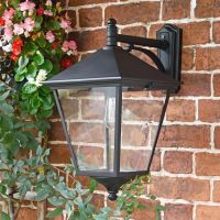 "Brooksby" Large Black Simplistic Suspended Victorian Wall Lantern "Brooksby" Large Black Simplistic Suspended Victorian Wall Lantern