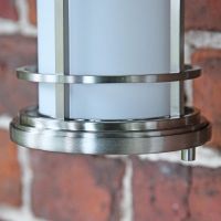 Close up of cylindrical frame with frosted pane